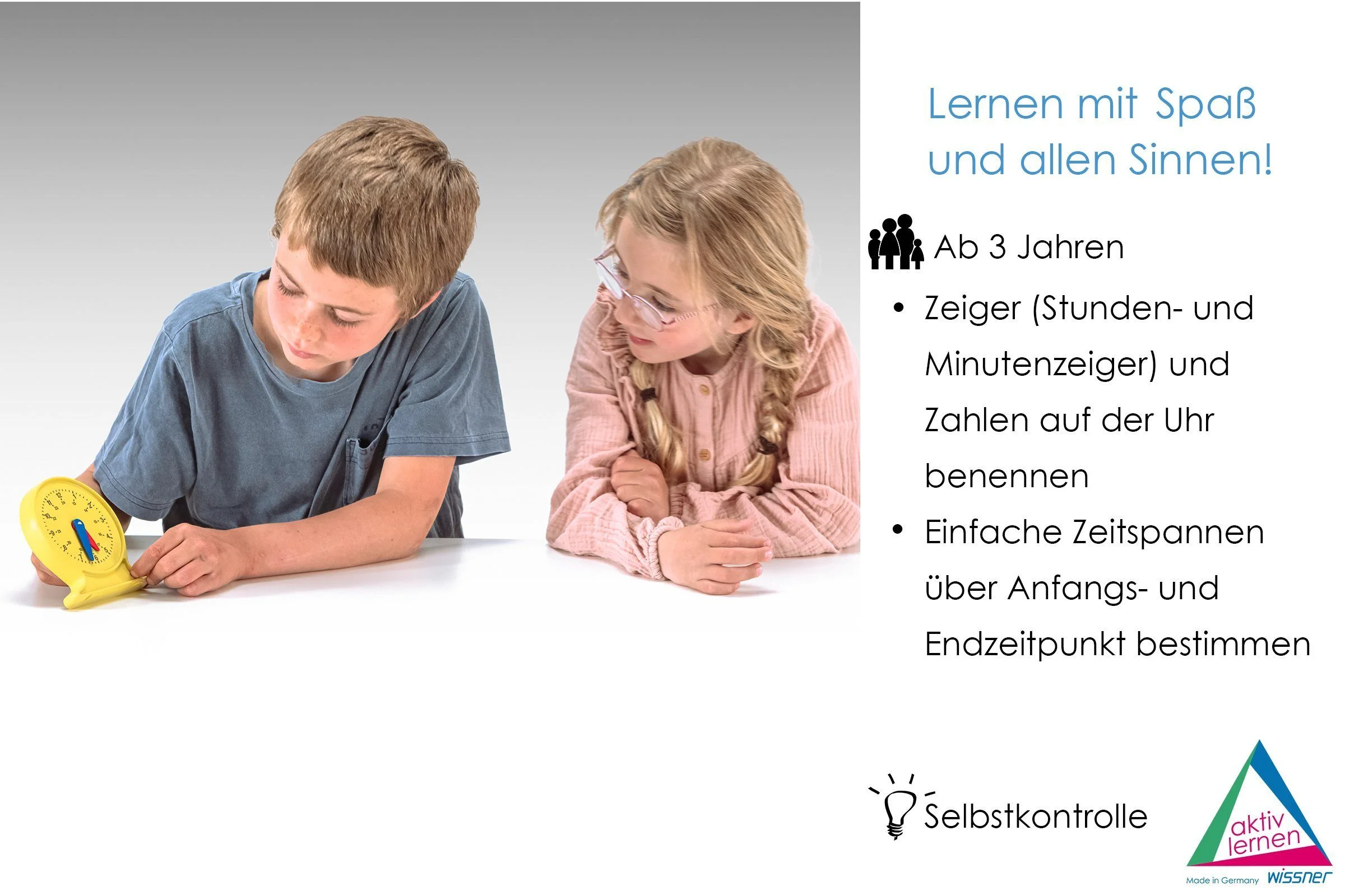 Lernuhr – Uhrzeit lernen mit synchronem Uhrwerk